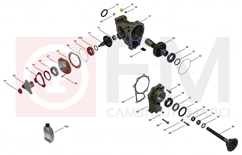 RIPARTITORE DI COPPIA RIGENERATO OEM  COMPATIBILE CON 0AV409053P - 0AV409053AE