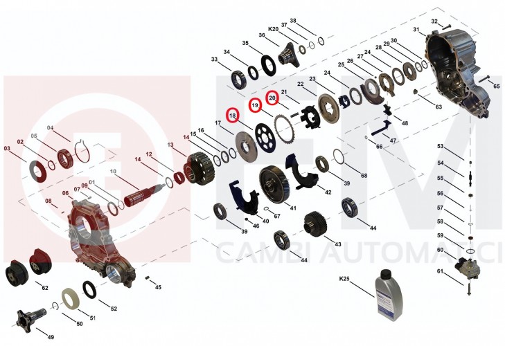 KIT REVISIONE PACCO FRIZIONI BMW ATC35L - ATC45L - HYUNDAI ATC - MASERATI ATC