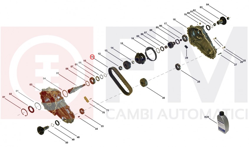 CATENA  PER RIPARTITORE DI COPPIA MERCEDES ML 164/166